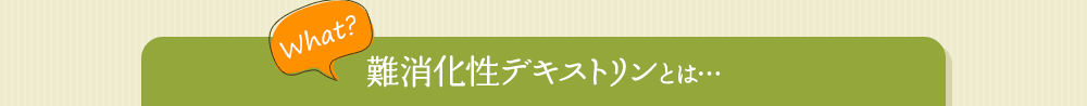 難消化性デキストリンとは…