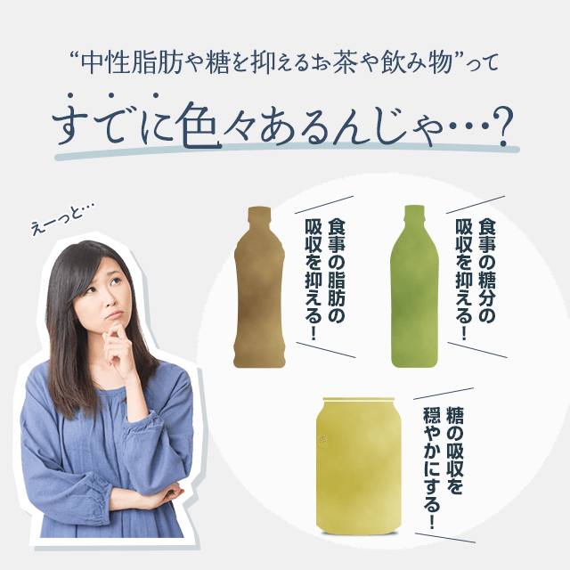 “中性脂肪や糖を抑えるお茶や飲み物”ってすでに色々あるんじゃ…？